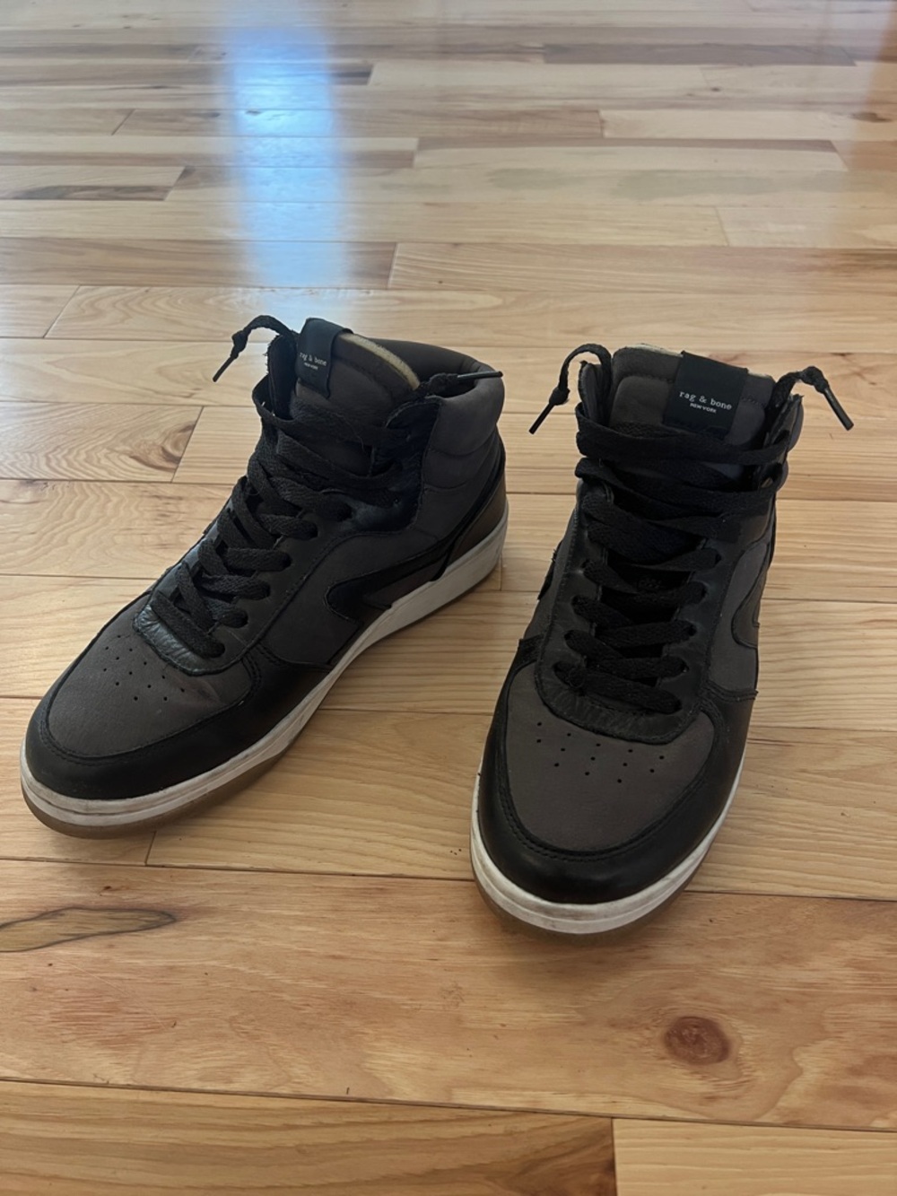 Rag and Bone High-Top Sneakers in Black and Gray - Casual Street Style